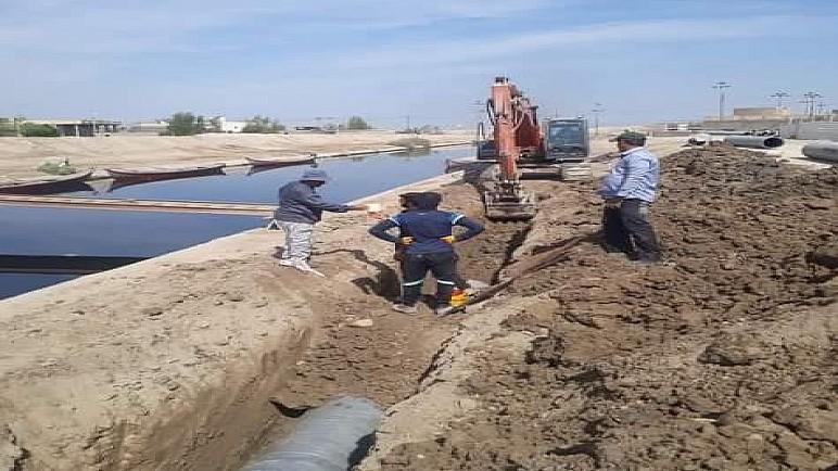 مجاري ذي قار تباشر بتنفيذ مشروع مد الخط الناقل للصرف الصحي في الجبايش